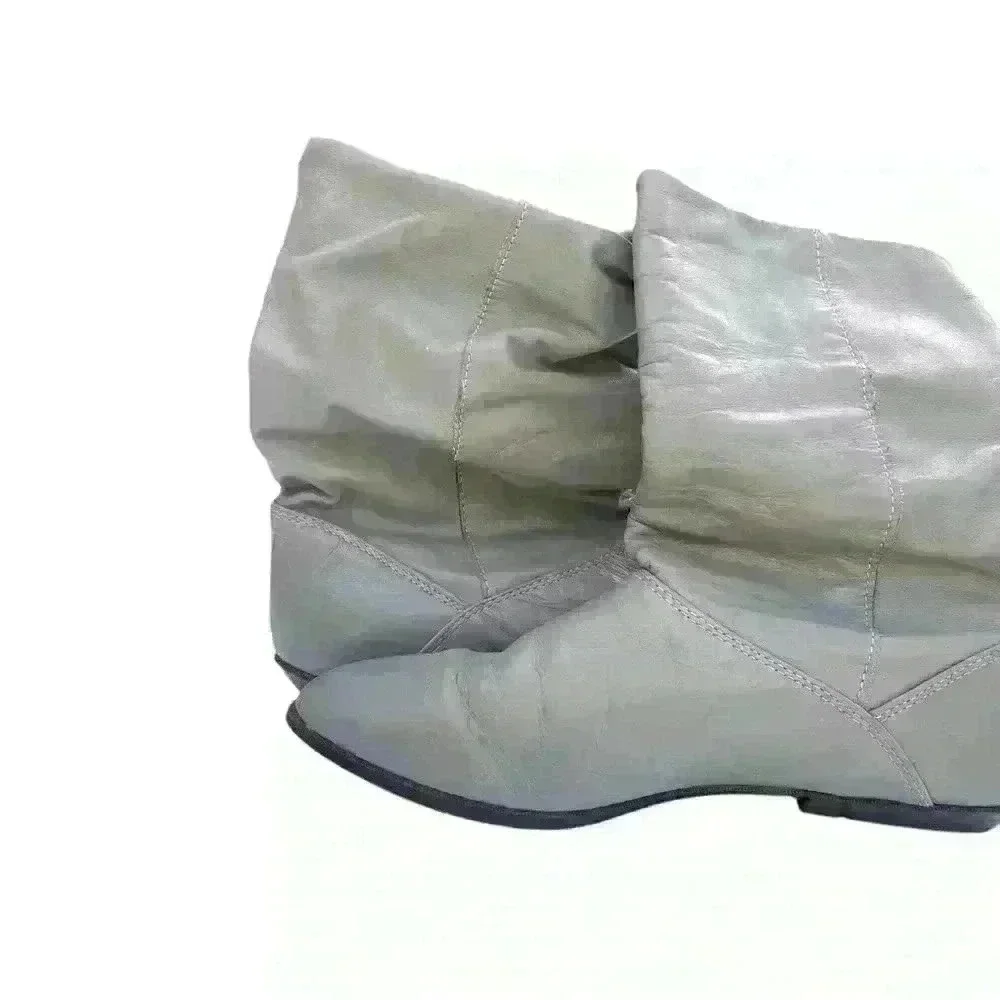 VTG Dexter USA Slouchy Tan Leather Low Heeled Boot Women's Size 6 1/2